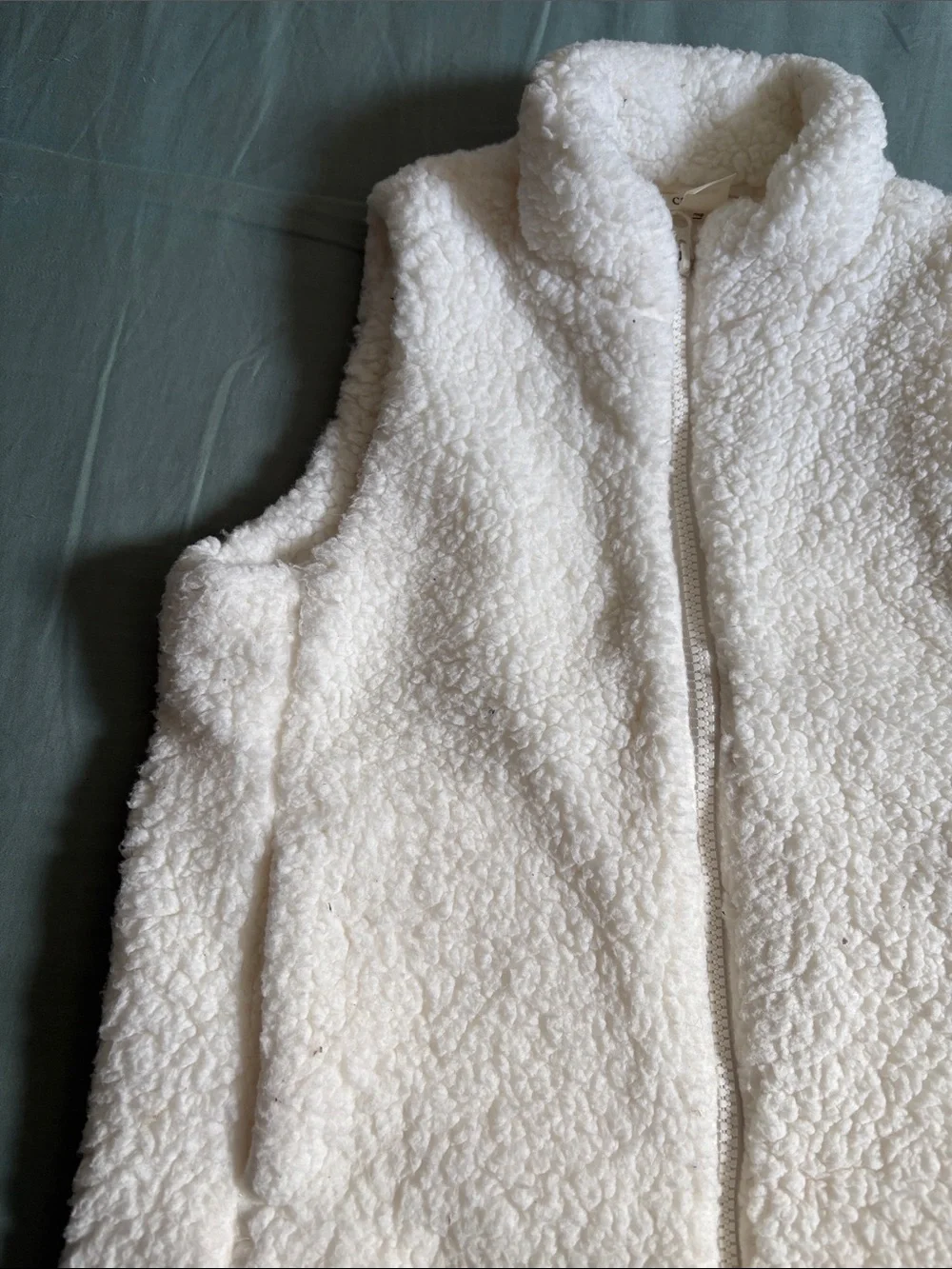 Crewcuts Off-White Sherpa Zip Vest